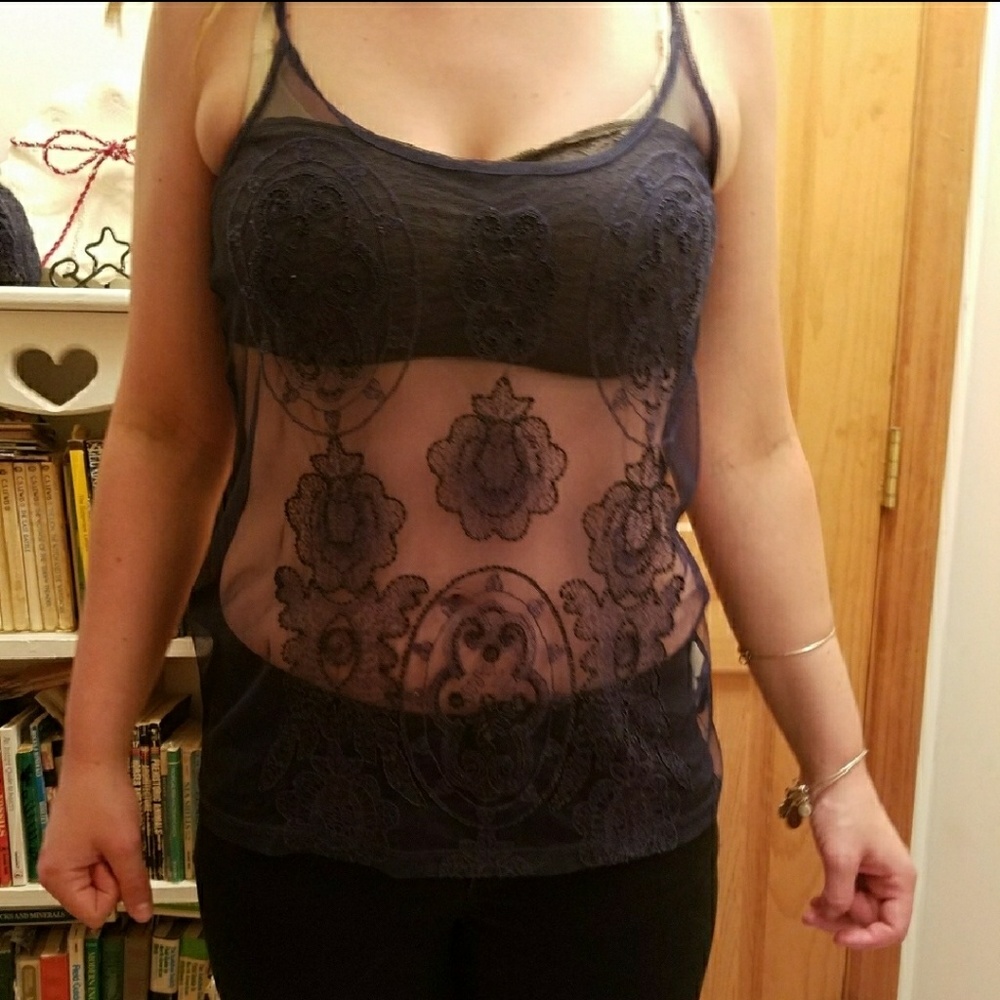 Lace beaded cami top